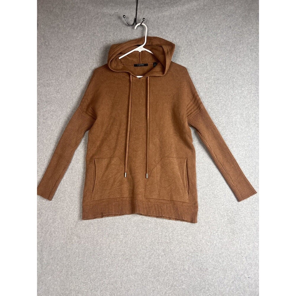 Cyrus Women’s Hoodie Sweater Pullover Long Sleeve Brown Size Small Drawstring